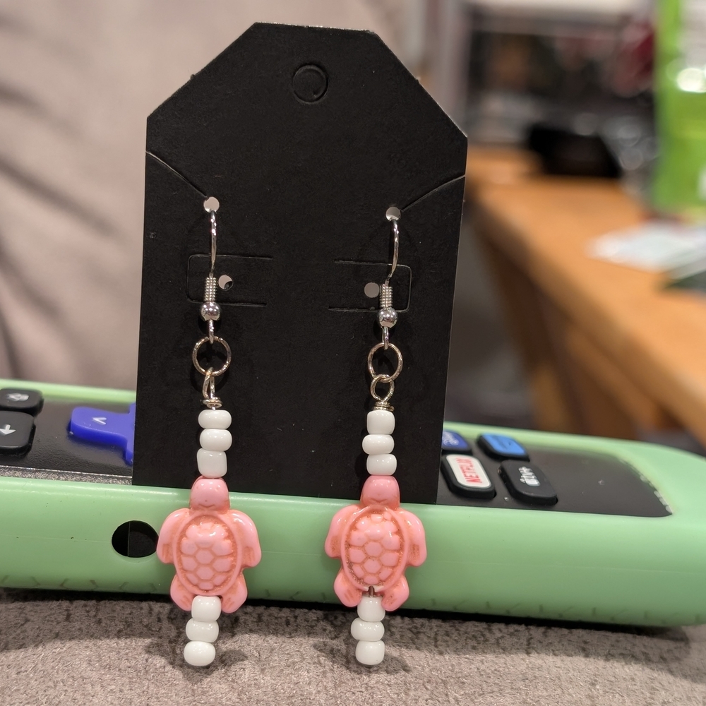 Delicate Customizable Turtle Earrings with Silver Or Gold Hardware